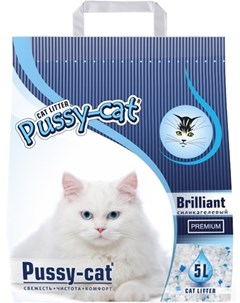 Наполнитель Premium Brilliant впитывающий силикагелевый для кошек 5 л 2 кг Pussy-cat