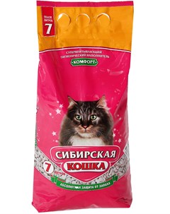 Наполнитель Комфорт впитывающий минеральный для кошек 7 л 3 42 кг Сибирская кошка