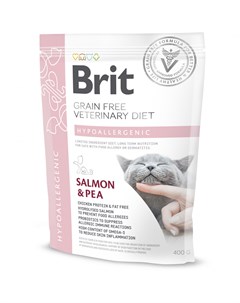 Сухой корм Veterinary Diet Cat Grain Free Hypoallergenic гипоаллергенный для кошек 400 г Лосось и го Brit*