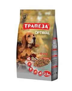 Сухой корм Оптималь для взрослых собак живущих в домашних условиях 2 5 кг Трапеза