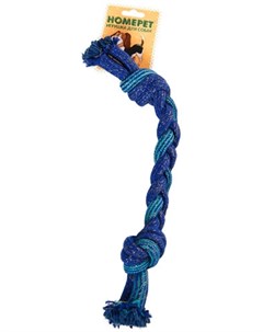 Игрушка Seaside канат с двумя узлами сине голубой для собак 36 см Синий Homepet