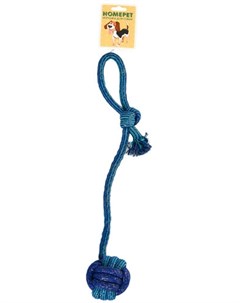 Игрушка Seaside узел из каната на веревке с петлей сине голубой для собак O 6 см х 47 см Синий Homepet