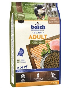 Сухой корм Adult Poultry Millet с птицей и просо для взрослых собак 3 кг Птица и просо Bosch