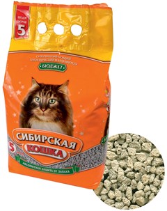 Наполнитель Бюджет впитывающий минеральный для кошек 5 л 2 2 кг Сибирская кошка