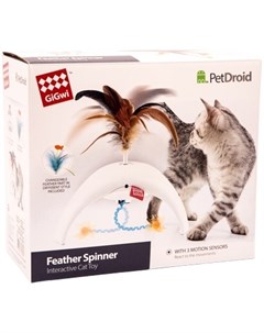 Игрушка PetDroid Feather spinner интерактивная для кошек с звуковым чипом 18 см Gigwi