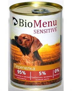 Консервы Sensitive для собак гипоаллергенный 410 г Перепелка Biomenu