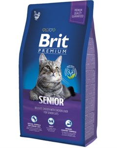Сухой корм Premium Cat Senior для пожилых кошек 1 5 кг Курица и печень Brit*