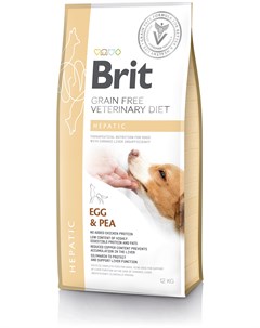 Сухой корм Grain Free Veterinary Diet Hepatic при печеночной недостаточности для собак 12 кг Яйцо и  Brit*