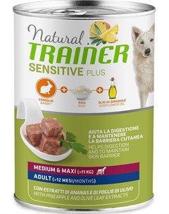 Консервы Natural Sensitive Plus Adult Medium Maxi с кроликом и рисом для собак средних и крупных пор Trainer