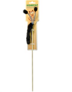 Дразнилка Хвостик из норки с помпонами на пружинках для кошек 60 х 4 х 4 см Homecat