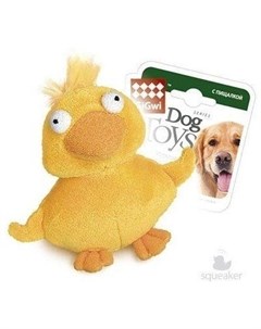 Игрушка Dog Toys Утка желтая с пищалкой для собак 11 см Gigwi