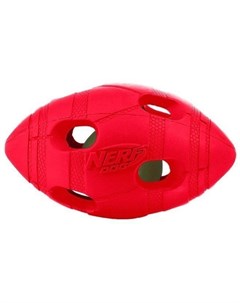 Игрушка Мяч для регби светящийся для собак 10 см Красный желтый Nerf