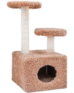 Домик когтеточка Тумба квадрат с двумя полками для кошек 37 х 58 x 76 см Дарэлл