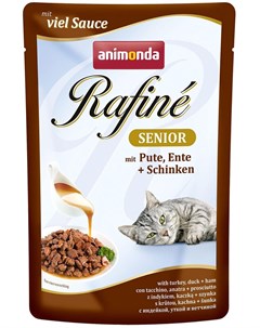 Паучи Rafine Soupe Senior для кошек старше 7 лет 100 г коктейль из мяса индейки утки и ветчины Animonda