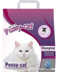 Наполнитель Premium Clumping комкующийся глиняный для кошек 5 л 4 кг Pussy-cat