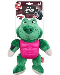 Игрушка I am Hero Крокодил с пищалкой для собак 21 см Зеленый Gigwi