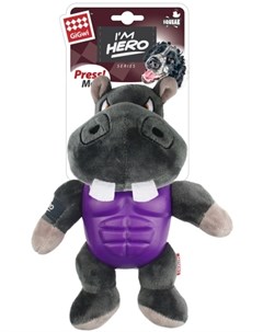 Игрушка I am Hero Бегемот с пищалкой для собак 20см Фиолетовый Gigwi