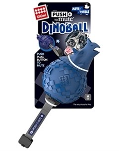 Игрушка Dinoball Динозавр с отключаемой пищалкой для собак 14 см Синий Gigwi