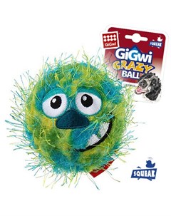 Игрушка для собак Мяч с пищалкой CRAZY BALL зеленый 7 см Gigwi