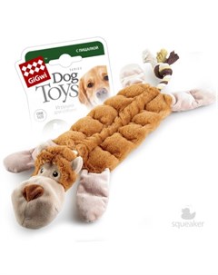 Игрушка для собак Обезьяна с пищалками ткань веревочный материал 34 см Gigwi