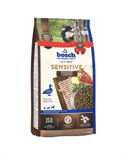 Sensitive с уткой и картофелем сухой корм для собак 1 кг Bosch