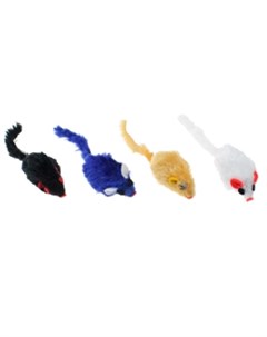 Игрушка для кошек Мышка искусственный мех разноцветная 4 5 см Petmax