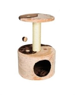 Дом когтеточка Fiona 39х39х61 см круглый с лежаком для кошек бежево коричневый Petmax