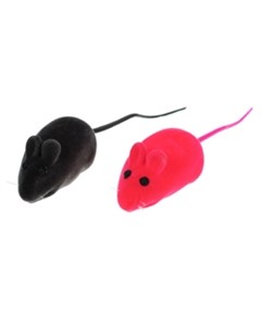 Игрушка для кошек Мышка велюр разноцветная с пищалкой 17 см Petmax
