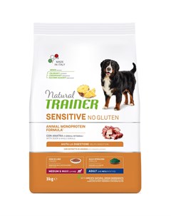 Natural No Gluten Medium Maxi Adult корм для собак средних и крупныхпород с уткой и рисом 3 кг Trainer