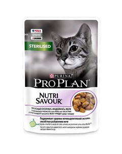 Влажный корм Nutri Savour для взрослых стерилизованных кошек и кастрированных котов вкусные кусочки  Pro plan