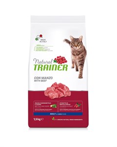 Natural Adult корм для кошек старше 1 года с говядиной 1 5 кг Trainer