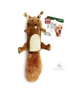 Игрушка для собак Белка с большой пищалкой ткань и пластик 32 см Gigwi