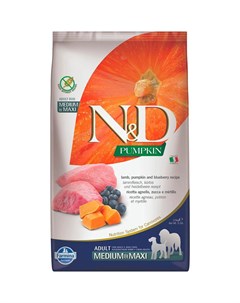 N D PUMPKIN сухой корм для собак средних и крупных пород с ягненком тыквой и черникой 2 5кг Farmina