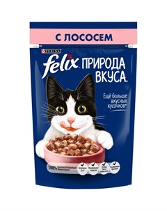 Влажный корм Природа вкуса для взрослых кошек с лососем в соусе 85 г Felix