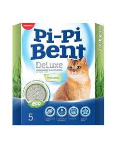 Deluxe Fresh grass наполнитель для кошачьего туалета комкующийся Pi-pi bent