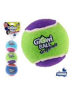 Игрушка для собак Три мяча с пищалкой 6 3 см Gigwi
