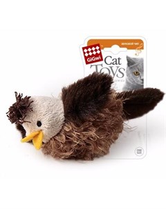 Игрушка для кошек Птичка со звуковым чипом искусственный мех 6 см Gigwi