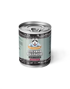 Monoprotein Корм влажный консервы для собак оленина в бульоне 338 гр Погрызухин