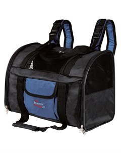 Рюкзак переноска Connor для кошек и собак мелкого размера до 8 кг 42х29х21 см нейлон черный синий Trixie