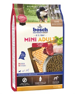Mini Adult корм для собак мелких пород старше 1 года с ягненком и рисом 3 кг Bosch