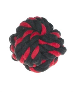 Игрушка для собак Мяч веревочный красный с черным 6 см Petmax