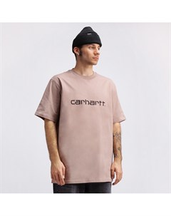Футболка S S Script T Shirt Earthy Pink Black 2021 Carhartt wip