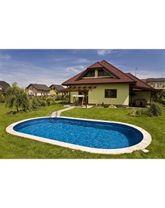 Морозоустойчивый бассейн овальный глубина 1 2 м размер 8 0х4 16 м голубой Ibiza