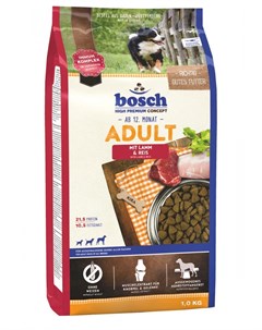 Сухой корм для собак Adult с ягнёнком и рисом 1 кг Bosch