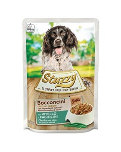 Stuzzy Bocconcini Пауч Телятина с зеленой фасоль в желе для собак 100 гр Stuzzy dog