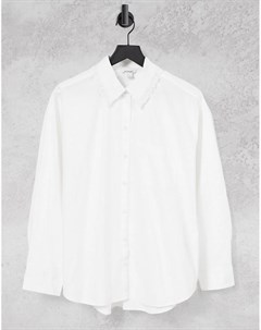 Белая рубашка с воротником в стиле oversized Monki
