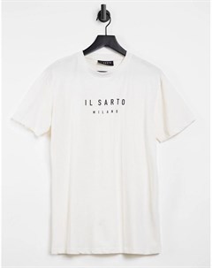 Белая футболка с логотипом Il sarto