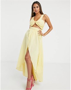 Желтое пляжное платье макси для груди большого размера Asos design