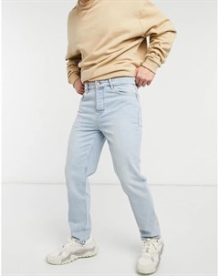 Светло голубые выбеленные джинсы классического кроя с завышенной талией в винтажном стиле Asos design