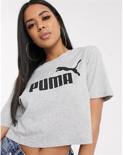 Серая короткая футболка с логотипом Essentials Puma